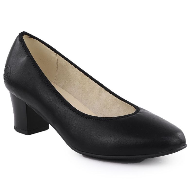 Pompe in pelle da donna su un pilastro basso rieker 44650