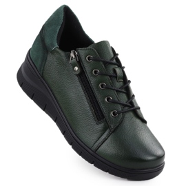 Scarpe in pelle femminile per Vinceza 39964 zeppe 39964 verde