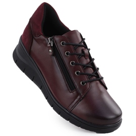 Scarpe in pelle da donna per Vinceza 39964 Borgogna rosso