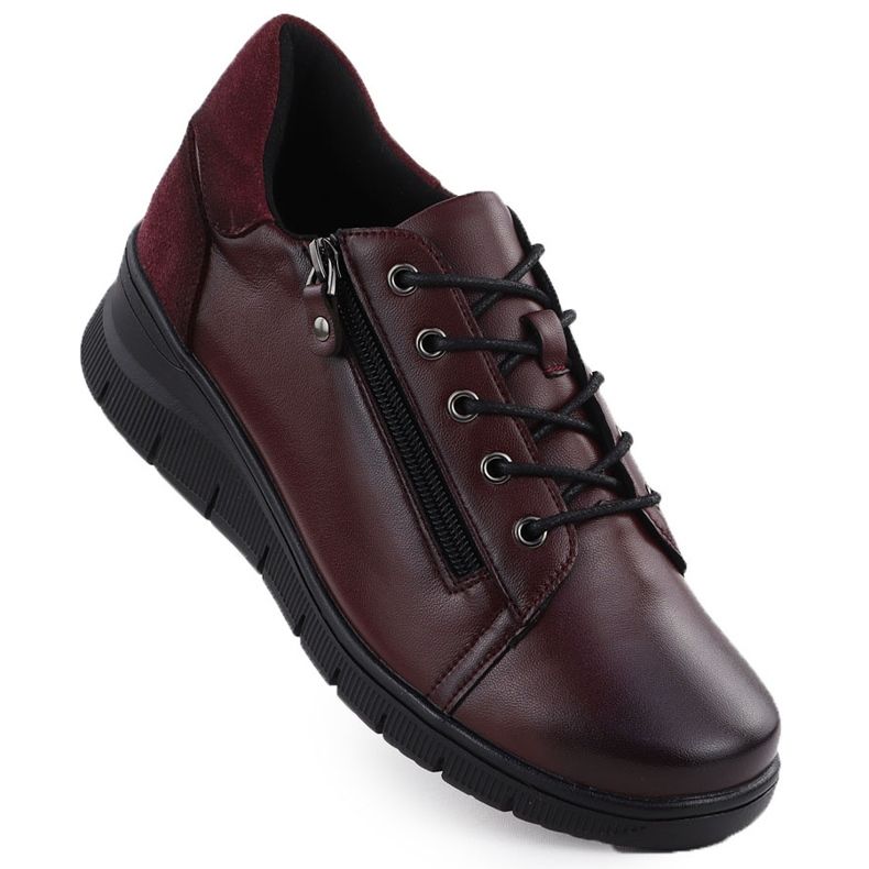 Scarpe in pelle da donna per Vinceza 39964 Borgogna rosso
