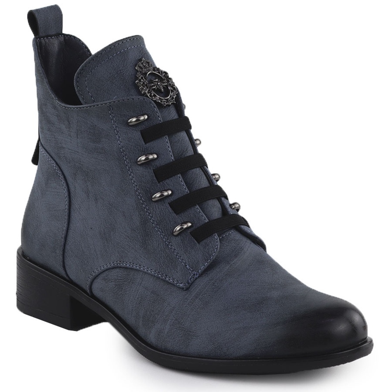 Stivali da donna con tacco piatto isolato Blue Jezzi ASA198-21