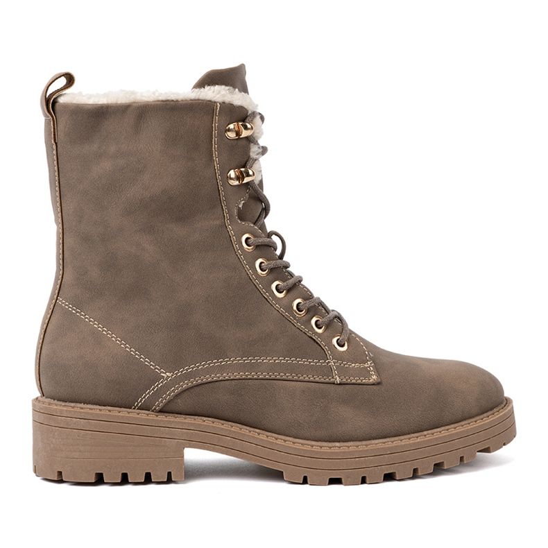 Shelvt Stivali beige scuri eleganti con una suola spessa