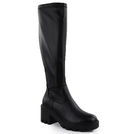 Stivali da donna sul blocco Black Potocki SZ12533