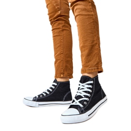 Sneaker Openwork Black High Taris Sneaker nero