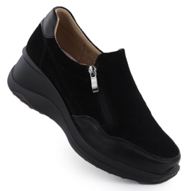 Scarpe in pelle da donna con spicchi neri filippo dp6473 nero