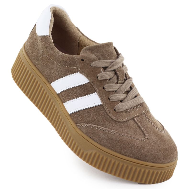 Scarpe in pelle da donna sulla piattaforma Beige Filippo DP6776