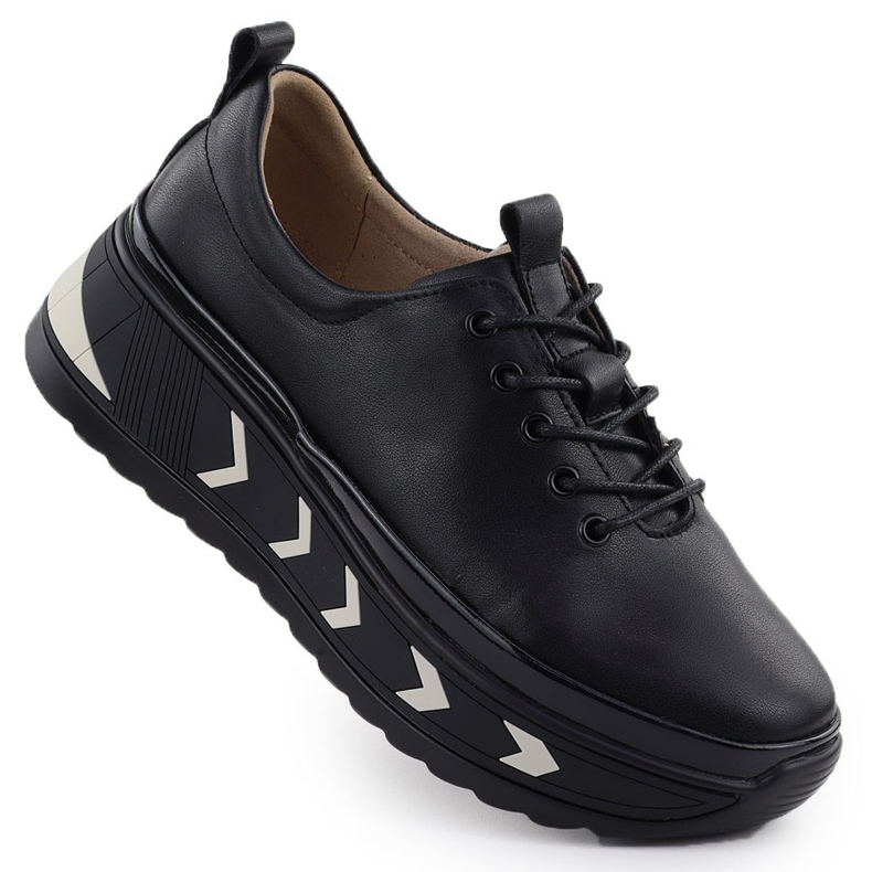 Sneaker in pelle da donna sulla piattaforma Czarne Filippo DP6427