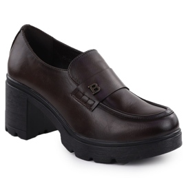 Scarpe da donna Moccasins sul blocco marrone Potocki SZ12700