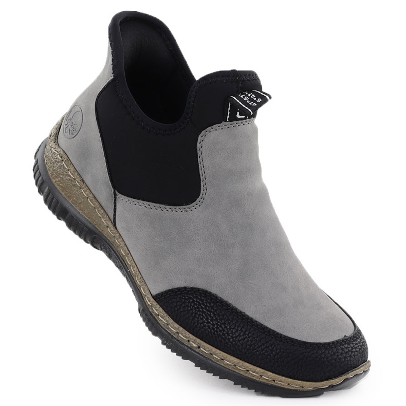Stivali comodi da donna, Rieker grigio inserito N3280-42