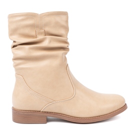 Shelvt Stivali beige comodi con volant