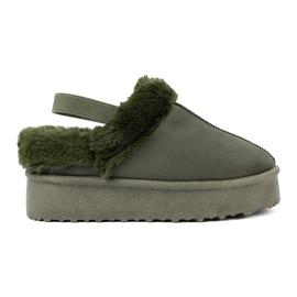 Shelvt Scarpe verdi scure e stivali da neve con pelliccia