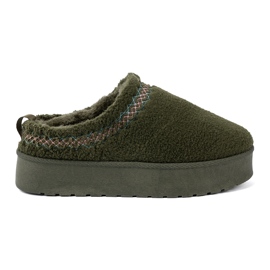 Shelvt Scarpe verde scuro e morbide a'la stivali da neve senza tallone