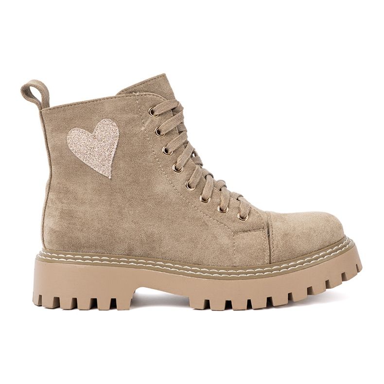 Shelvt Lavoratori beige con il cuore e una suola spessa