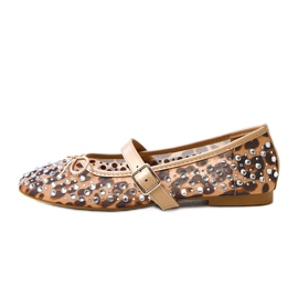 Ballerinas in rete leopardo con cristalli elasidi multicolore