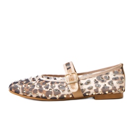 Ballerinas a maglie pantitan con cristalli malmo marrone