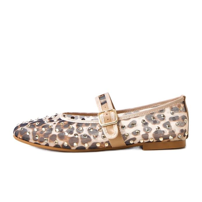 Ballerinas a maglie pantitan con cristalli malmo marrone