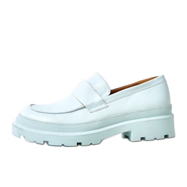 Mocassine blu realizzate in serafina ecologica