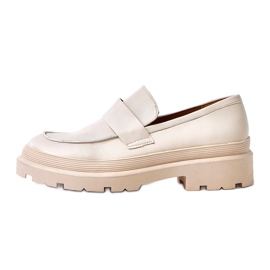 Mocasine beige fatte di serafina eco -piombo