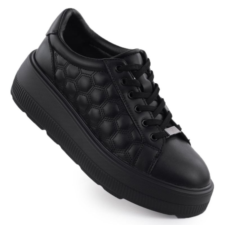 Scarpe trapunte sulla piattaforma Filippo in DP7285 PAW639A nero