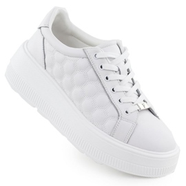 Scarpe trapunte sulla piattaforma Filippo in DP7285 PAW639B bianco