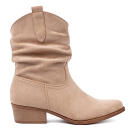 Shelvt Stivali beige da donna con un taglio classico