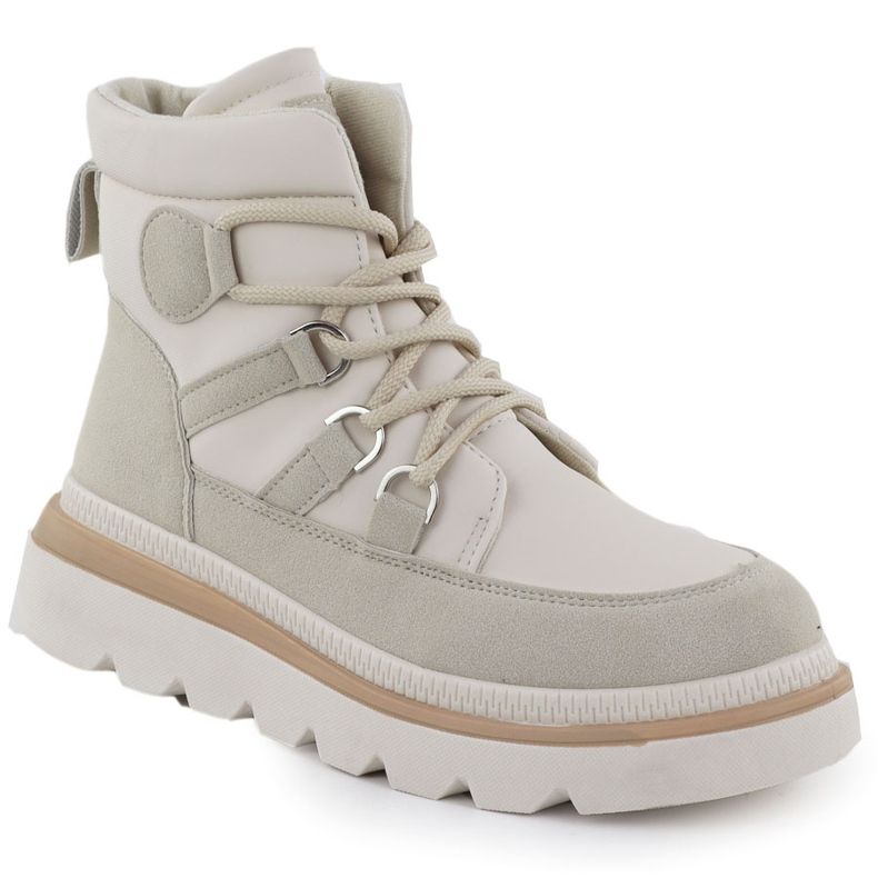 Stivali da donna sulla piattaforma Beige News 9247