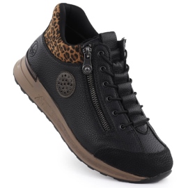Stivali da donna isolati con Rieker nero N1457-00