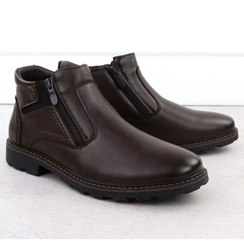 Stivali maschili isolanti bruno cursori Vanhorn AN71309 marrone
