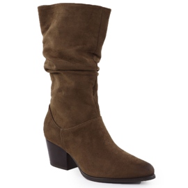 Stivali in pelle scamosciata marrone Vinceza 26-58597