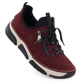 Comodo Borgogna femminile Rieker 45973-36 rosso