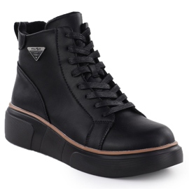 Stivali di pelle da donna con zeppe neri filippo dbt6452
