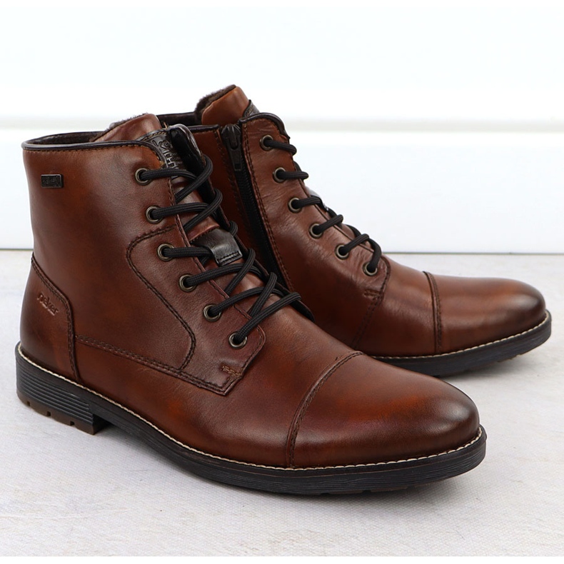In pelle impermeabile marrone rieker marrone f4546-24