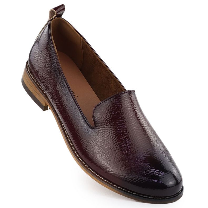 Scarpe da donna signori dipinti borgogna potocki 19337 rosso