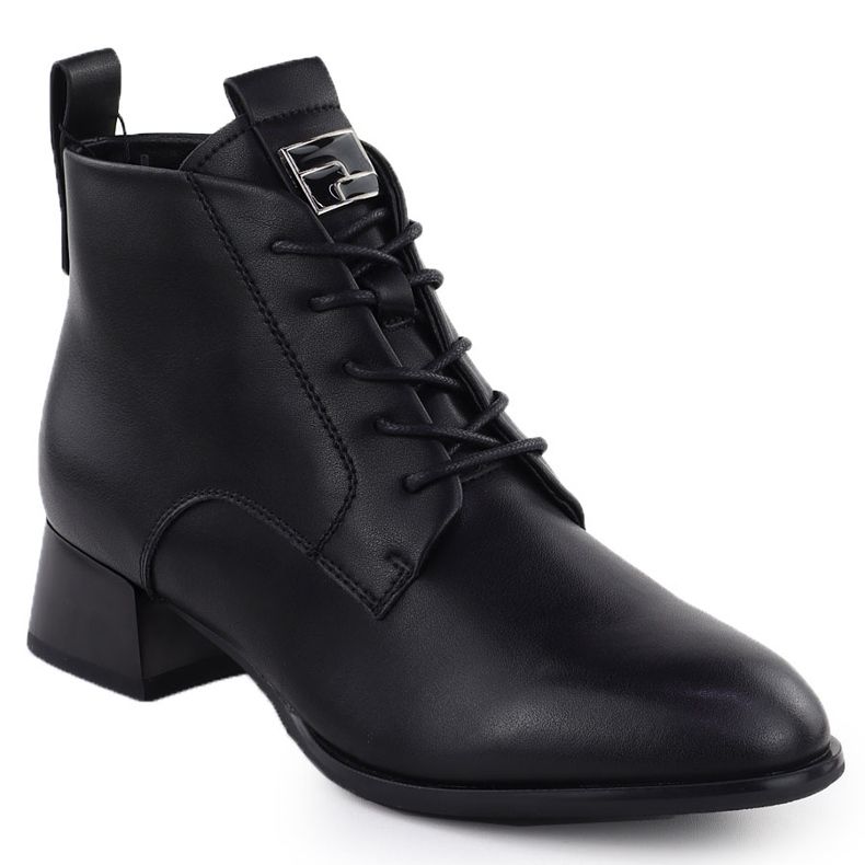 Black Vinceza 66805 Cucchi alti in pelle nero
