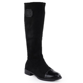 Stivali in pelle scamosciata dipinti, Black M. Daszyński MR2251-19