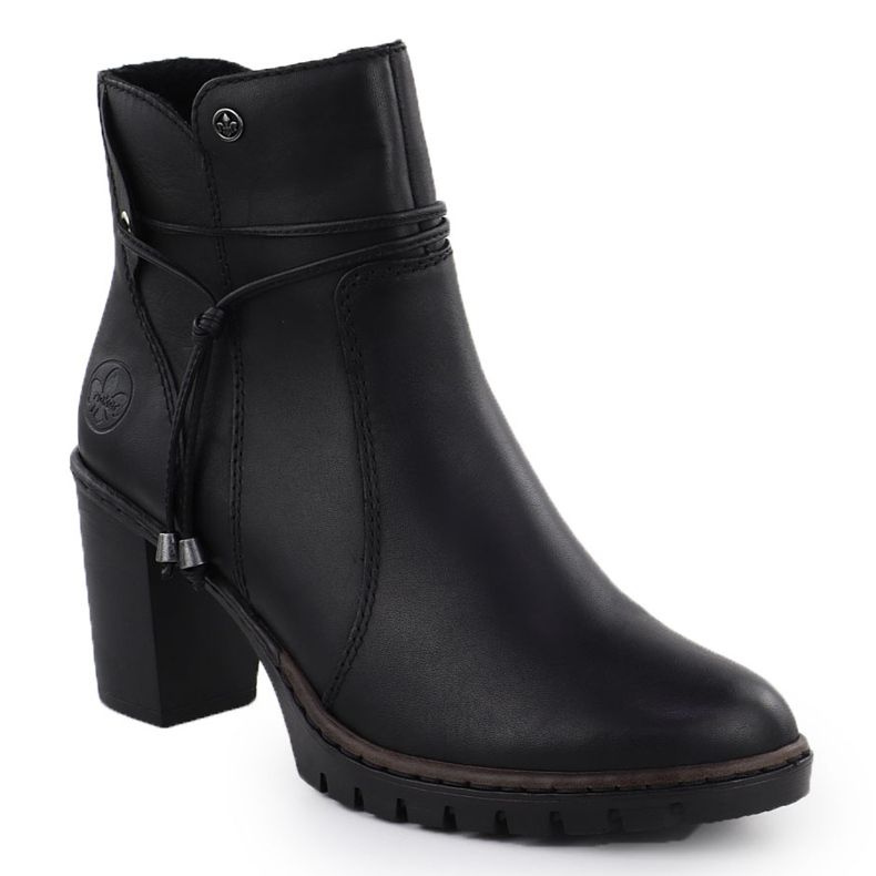 Stivali in pelle sul post Black Rieker Y2567-00