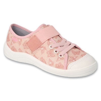 Ciabatte per bambini Befado con velcro 351Y033, rosa con farfalle
