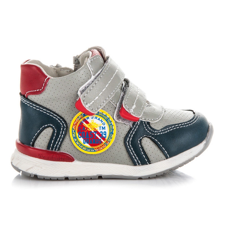 American Club Stivaletti con velcro e zip blu navy rosso grigio