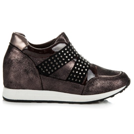 Kylie Sneakers con zeppa di roccia marrone