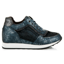 Kylie Sneakers Zeppa Con Stampa blu