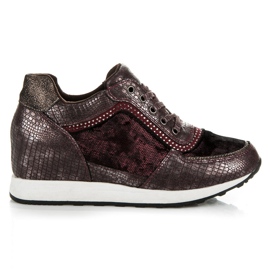 Kylie Sneakers Zeppa Con Stampa Claret rosso
