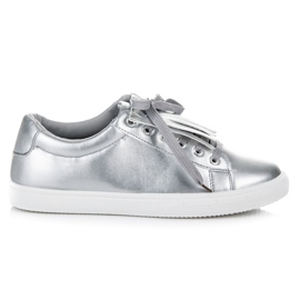 Sneakers Argento Con Frange grigio