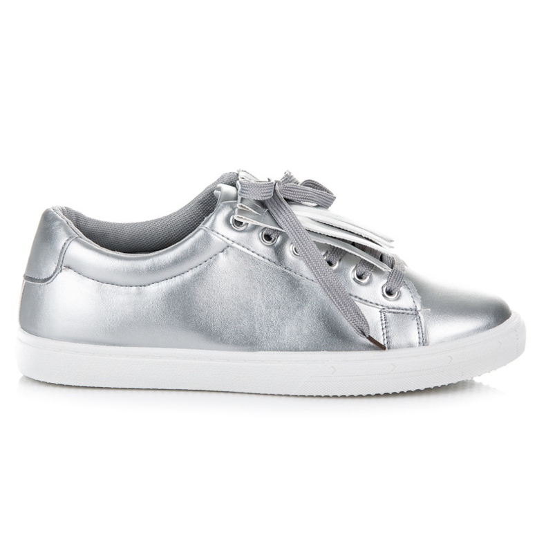 Sneakers Argento Con Frange grigio