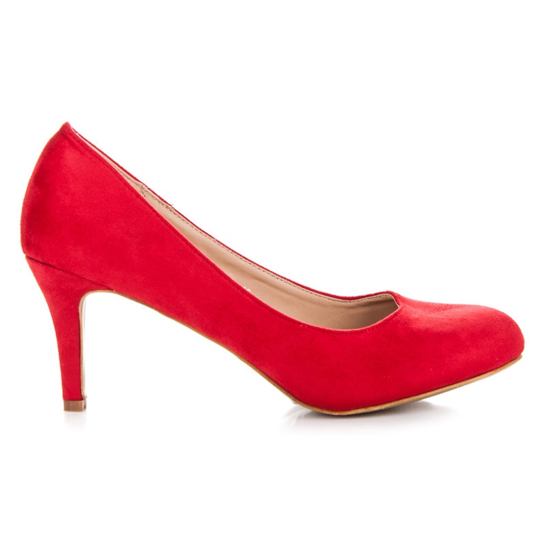 Belle Women Tacco basso in camoscio rosso