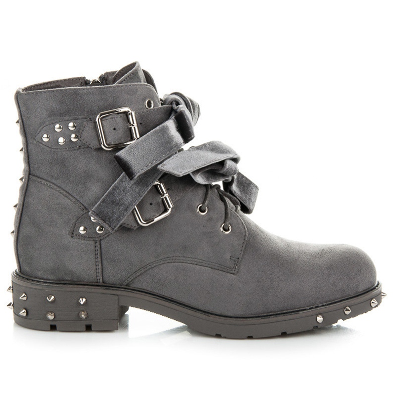 Bestelle Stivali con fiocchi staccabili grigio