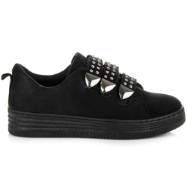 Bello Star Sneakers sportive in camoscio con velcro nero