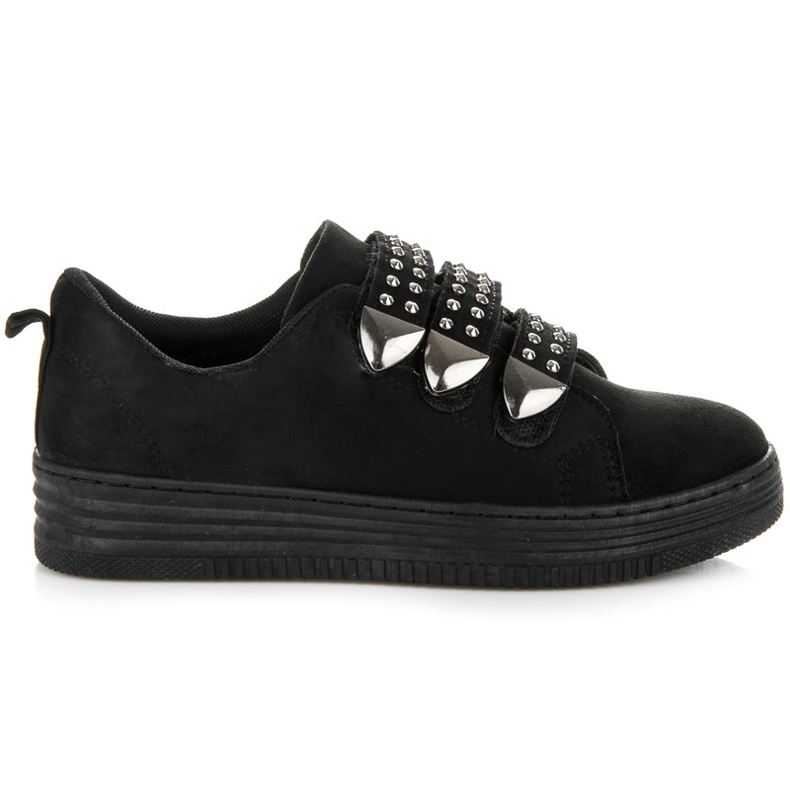 Bello Star Sneakers sportive in camoscio con velcro nero