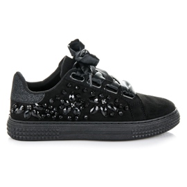 Bello Star Sneakers Con Cristalli nero