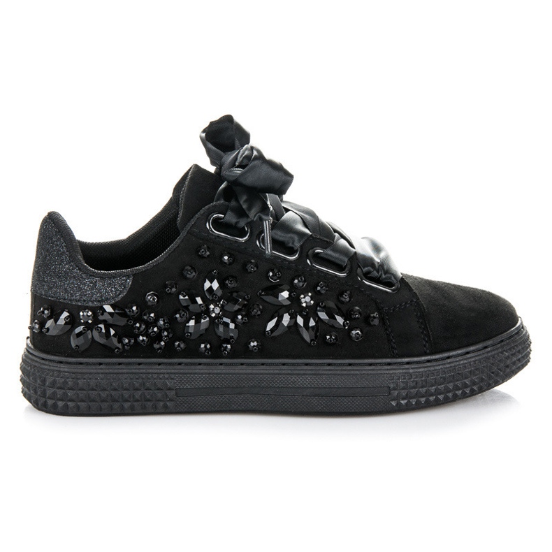 Bello Star Sneakers Con Cristalli nero