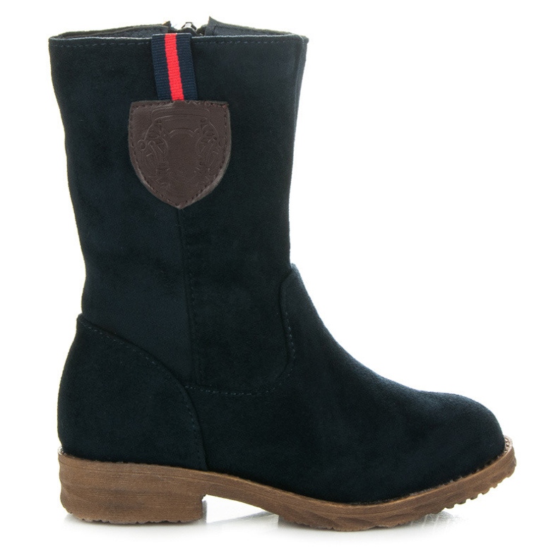 Top Shoes Stivali in camoscio per bambini blu navy